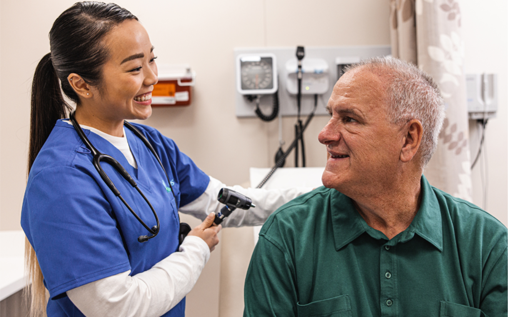 Doctor providing care to patient.