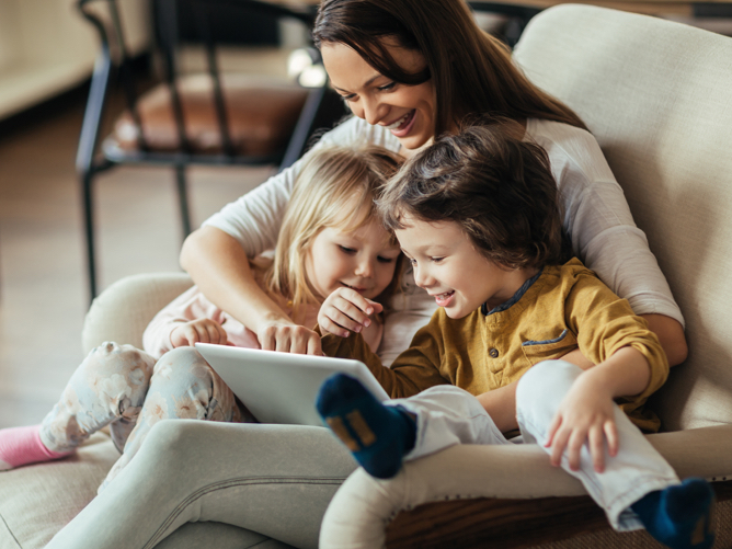 Mom with two children