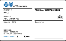 Sample ID Card with RX Formulary Essential Plus Pharmacy Coverage